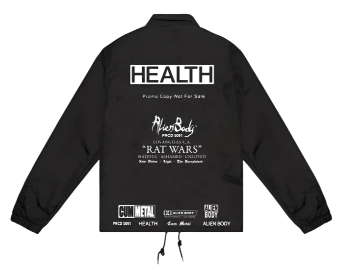 "HEALTH x AlienBody" Black Windbreaker