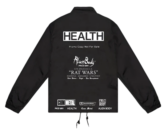 "HEALTH x AlienBody" Black Windbreaker