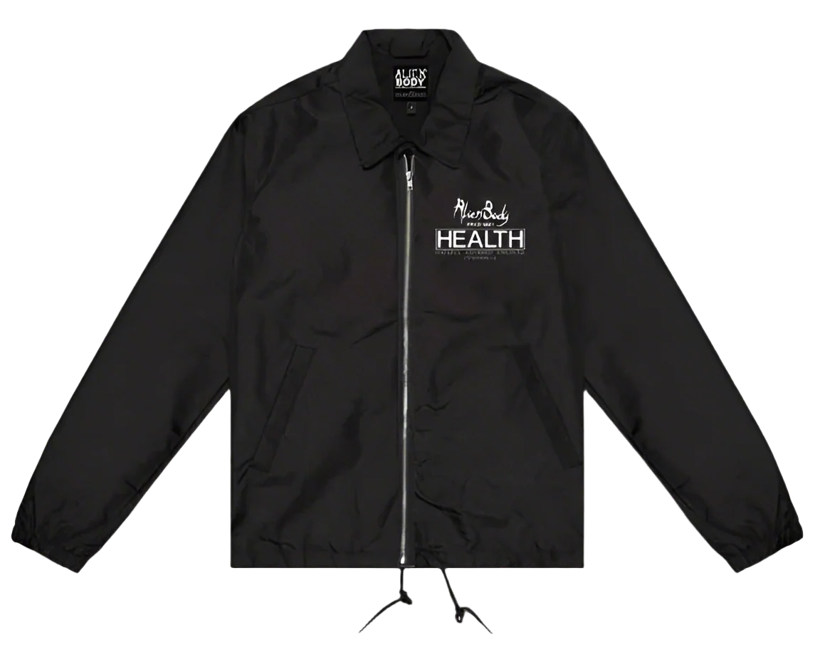 "HEALTH x AlienBody" Black Windbreaker